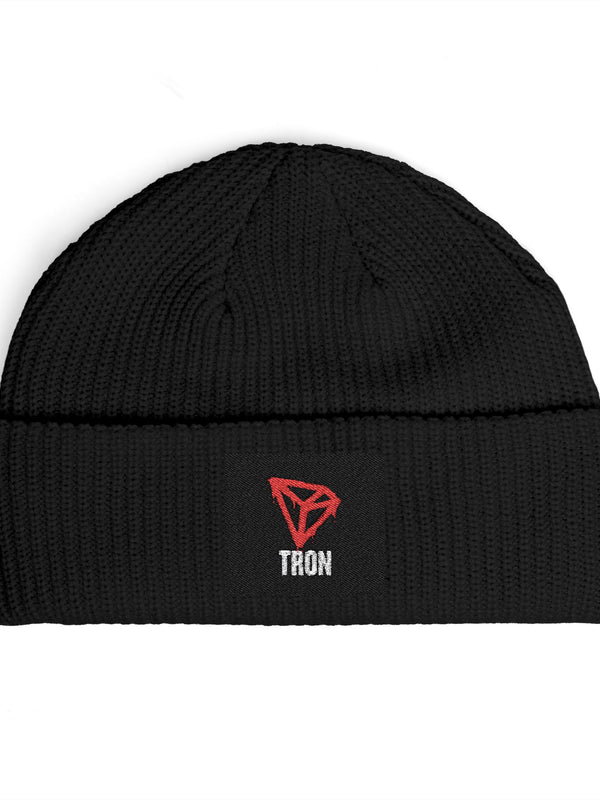 Tron Beanie — TRX Logo Cuff — Mr. Lined crypto streetwear