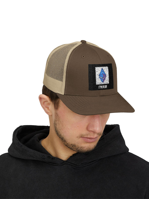 Ethereum Trucker Cap — Diamond Snapback — Mr. Lined crypto streetwear