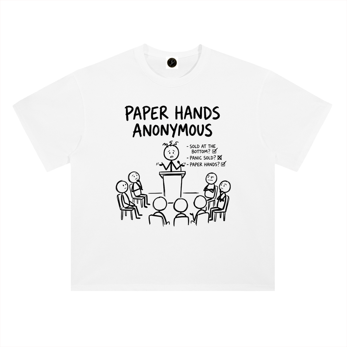 Crypto T-Shirt — Paper Hands Anonymous —  — Mr. Lined