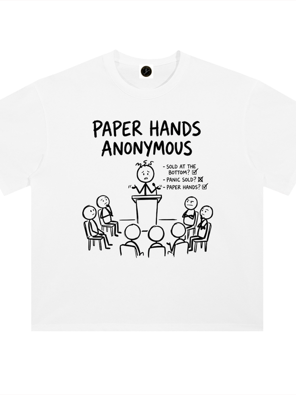 Crypto T-Shirt — Paper Hands Anonymous — Mr. Lined crypto streetwear