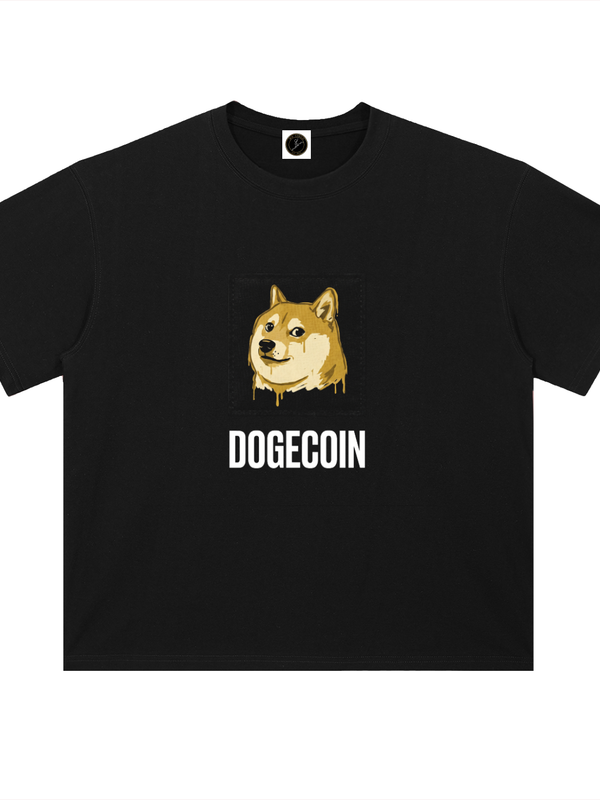 Dogecoin T-Shirt — Gold Drip Logo — Mr. Lined