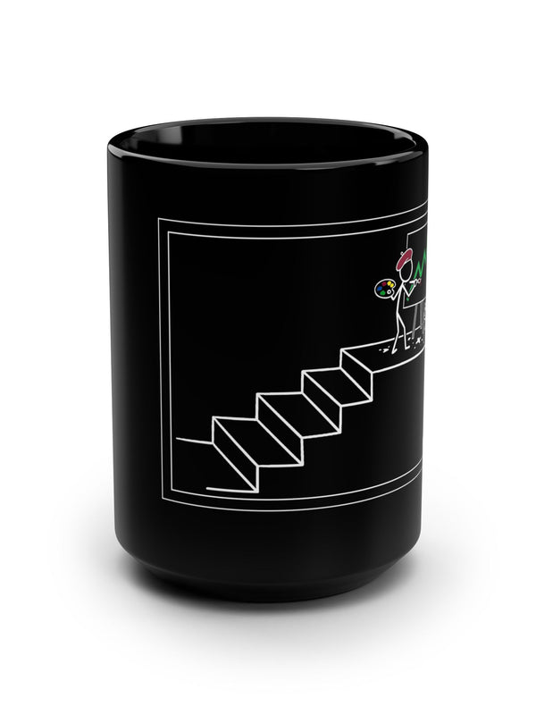 Crypto Mug — Stickman Artist Green Chart — Mr. Lined crypto streetwear