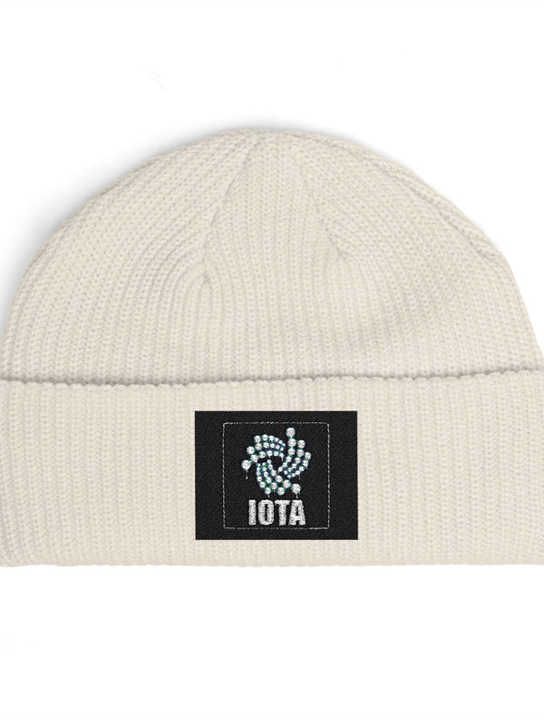IOTA Beanie — Tangle Spiral Patch — Mr. Lined crypto streetwear