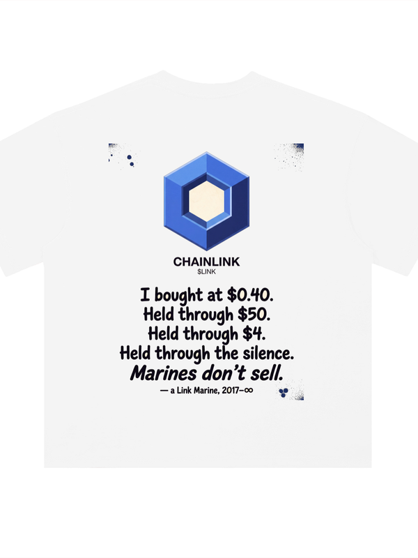 Chainlink Marines Don't Sell T-Shirt — White Variant — Mr. Lined crypto streetwear