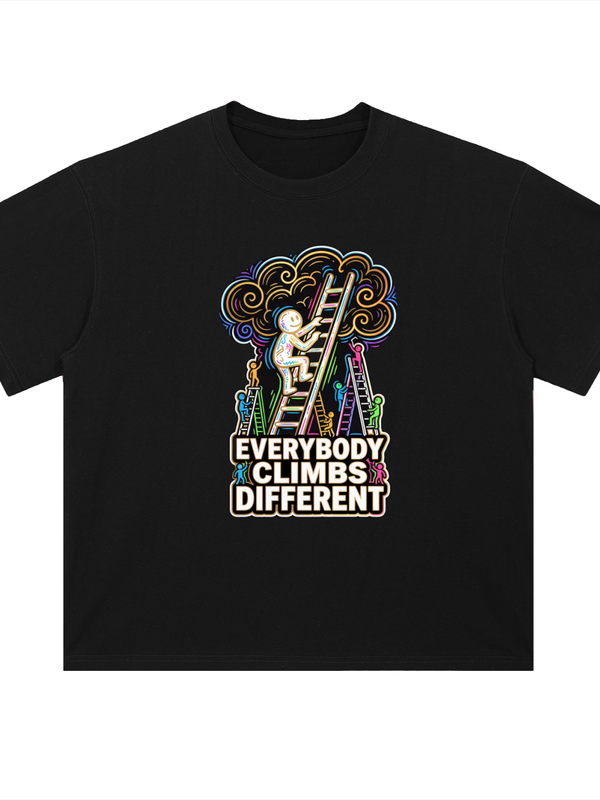 Crypto T-Shirt — Everybody Climbs Different — Mr. Lined crypto streetwear