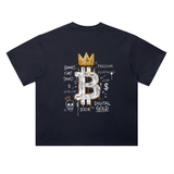 Bitcoin Basquiat 100K T-Shirt — Digital Gold Dark Variant