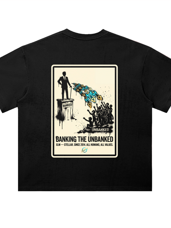 Stellar T-Shirt — Banking the Unbanked — Mr. Lined crypto streetwear