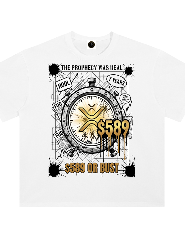 XRP T-Shirt — $589 or Bust — Mr. Lined crypto streetwear