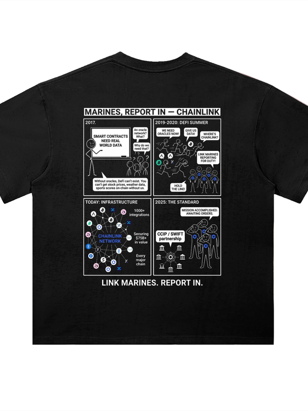 Chainlink T-Shirt — Marines Report In, CCIP — Mr. Lined crypto streetwear