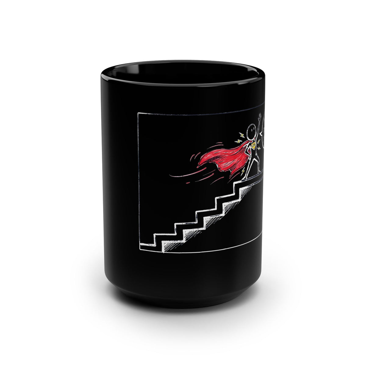 Crypto Mug — HODL Hero Red Cape Stickman —  — Mr. Lined