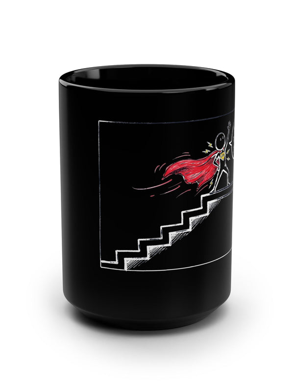 Crypto Mug — HODL Hero Red Cape Stickman — Mr. Lined crypto streetwear