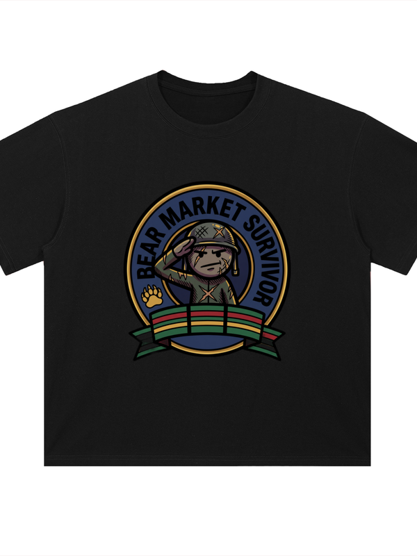 Crypto T-Shirt — Bear Market Survivor — Mr. Lined crypto streetwear