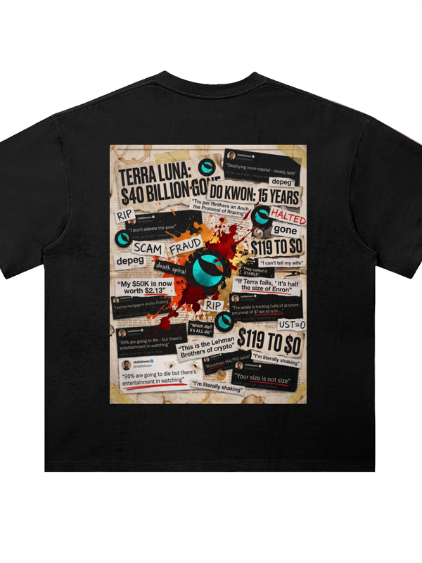 Terra Luna T-Shirt — $40 Billion Gone — Mr. Lined crypto streetwear