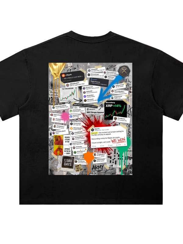 XRP We Literally Just Won T-Shirt — Black Variant — Mr. Lined crypto streetwear
