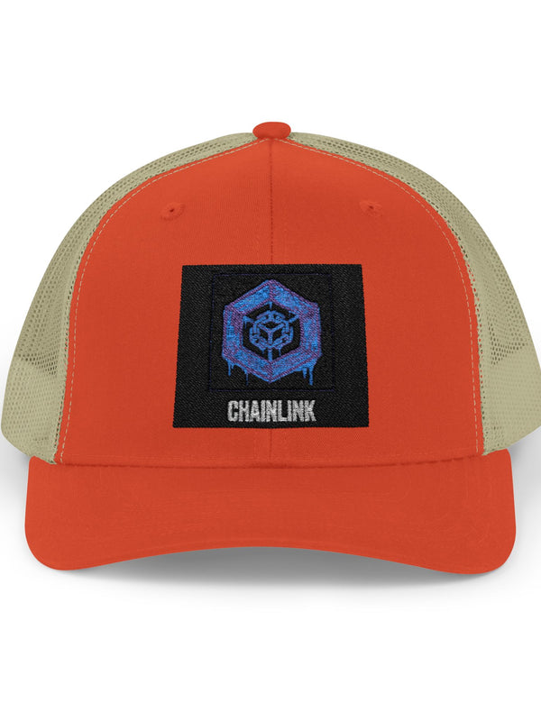 Chainlink Trucker Cap — LINK Snapback — Mr. Lined crypto streetwear