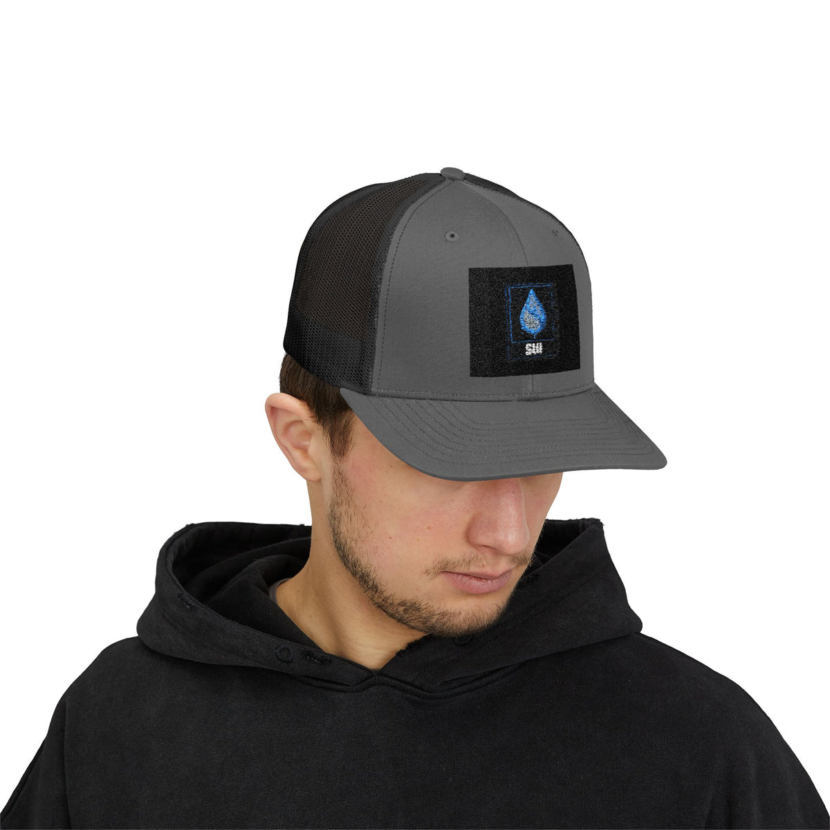 Sui Trucker Cap — Water Drop Snapback —  — Mr. Lined