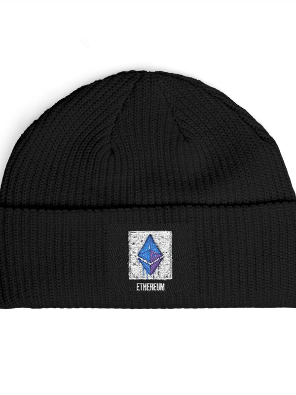 Ethereum Beanie — Crystal Patch — Mr. Lined crypto streetwear