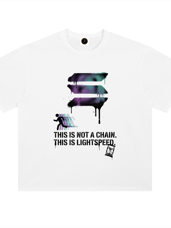 Solana T-Shirt — This Is Lightspeed — Mr. Lined crypto streetwear