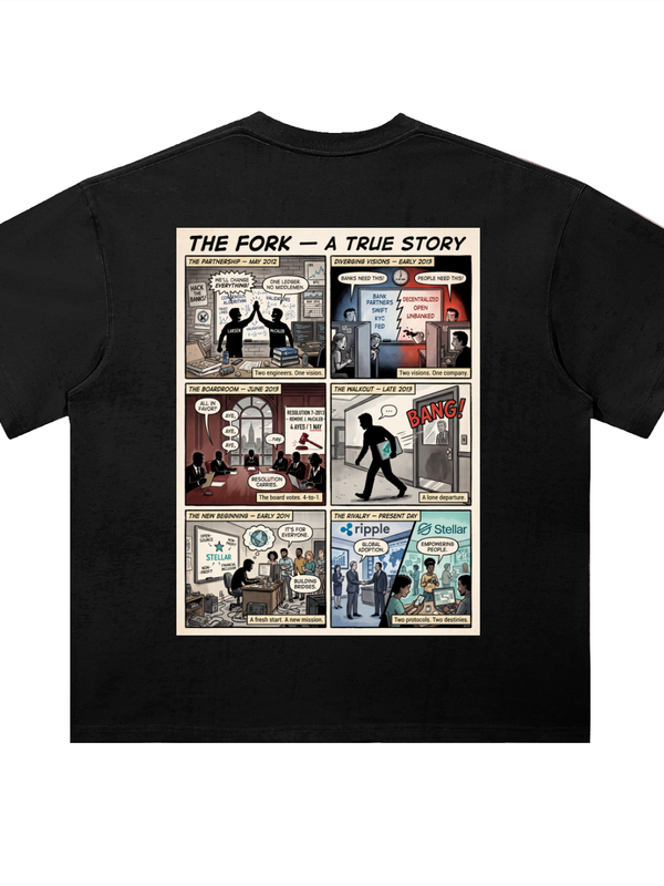 Crypto T-Shirt — Ripple Stellar Fork True Story — Mr. Lined crypto streetwear