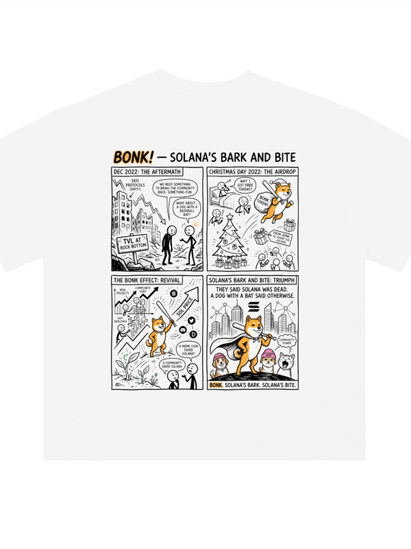 BONK T-Shirt — Christmas 2022 Airdrop Revival — Mr. Lined crypto streetwear