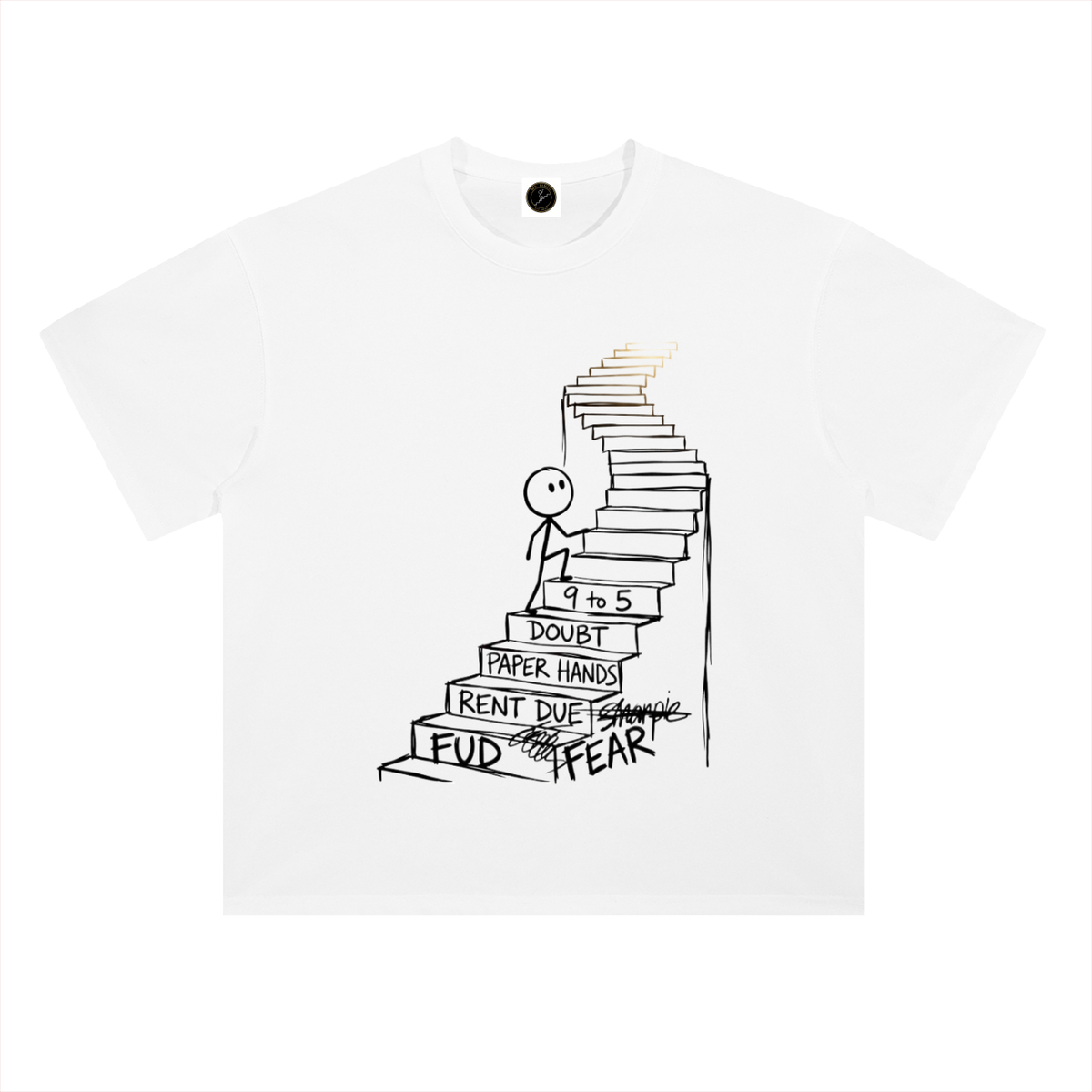 Crypto T-Shirt — Stairs of FUD Climb —  — Mr. Lined
