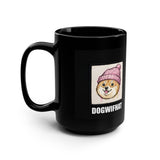 Dogwifhat Mug — Pink Beanie Shiba Patch