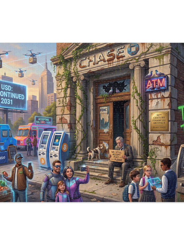 Crypto Jigsaw Puzzle — The Great Bank Run — Mr. Lined crypto streetwear