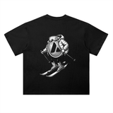 Avalanche AVAX Skier T-Shirt — Coin On Skis Dark Variant
