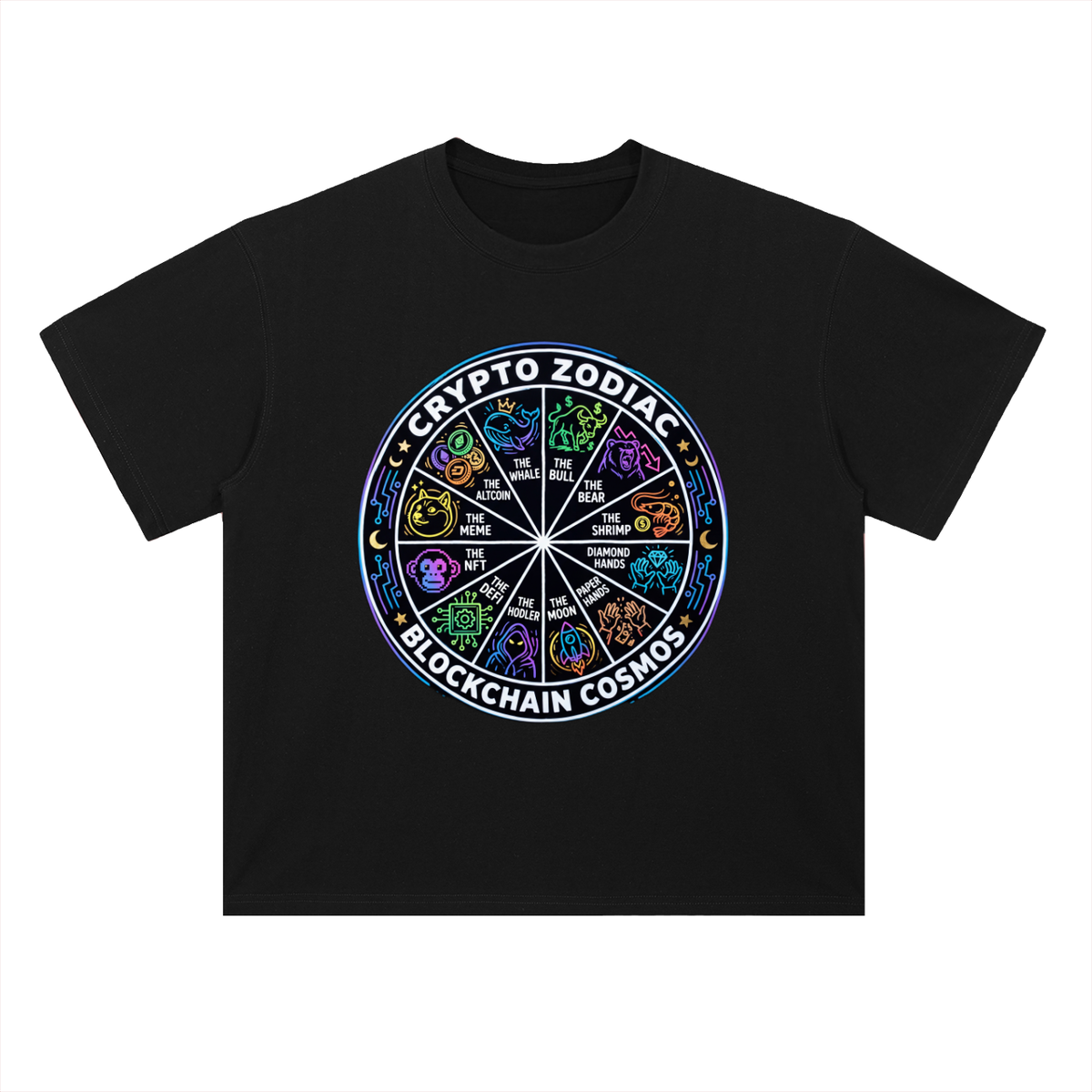 Crypto T-Shirt — Crypto Zodiac, Blockchain Cosmos —  — Mr. Lined