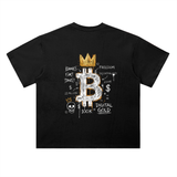 Bitcoin Basquiat 100K T-Shirt — Digital Gold Dark Variant