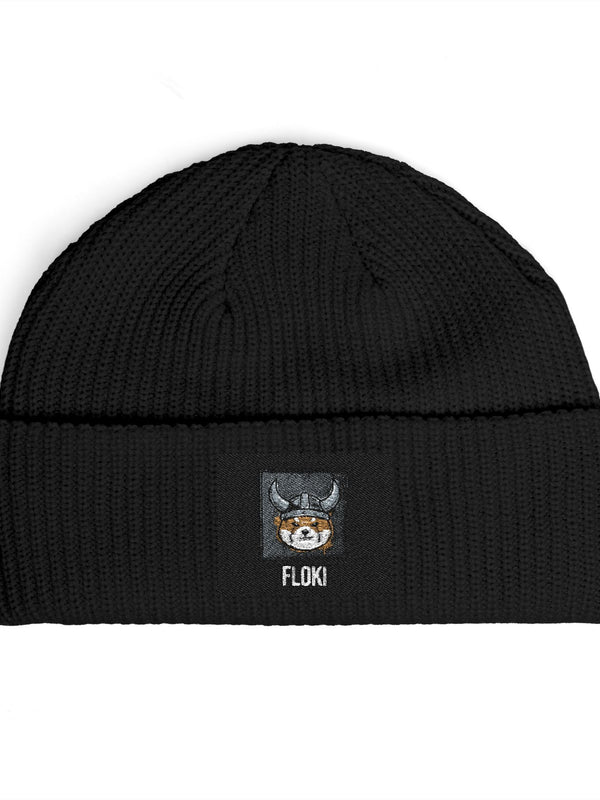 Floki Beanie — Viking Skull Patch — Mr. Lined crypto streetwear