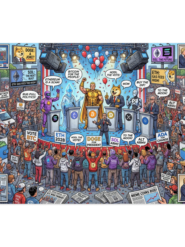 Crypto Jigsaw Puzzle — The Crypto Debate — Mr. Lined crypto streetwear