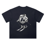 Avalanche AVAX Skier T-Shirt — Coin On Skis Dark Variant