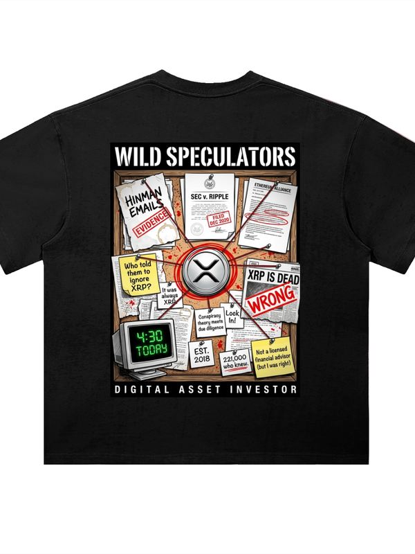 XRP T-Shirt — Wild Speculators, SEC Evidence — Mr. Lined crypto streetwear