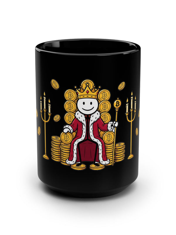 Bitcoin Mug — Crypto King on BTC Throne — Mr. Lined crypto streetwear