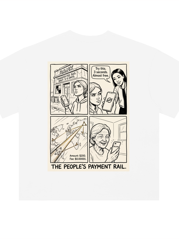 XRP The People's Payment Rail T-Shirt — Light — Mr. Lined crypto streetwear