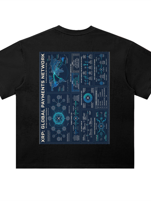 XRP T-Shirt — Global Payments Blueprint — Mr. Lined crypto streetwear