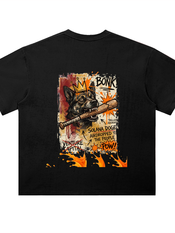 BONK T-Shirt — Trillion Airdropped, Anti-VC — Mr. Lined crypto streetwear