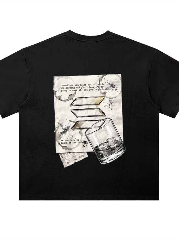 Solana Laugh At The Odds T-Shirt — Dark Variant — Mr. Lined crypto streetwear