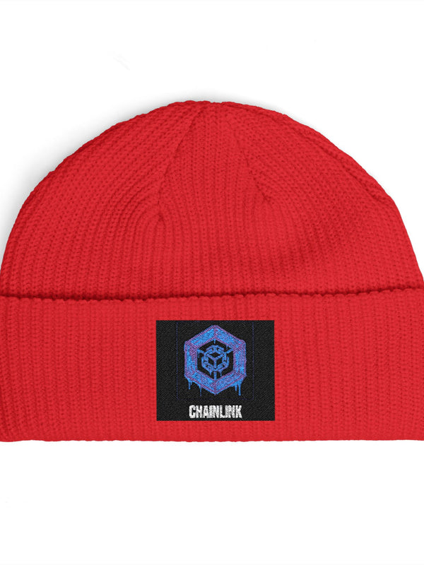 Chainlink Beanie — LINK Blue Rose — Mr. Lined crypto streetwear