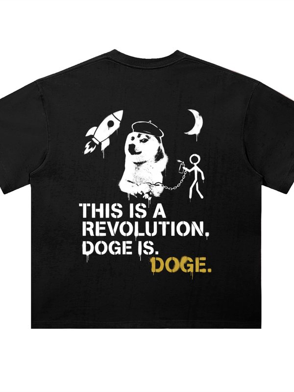 Dogecoin T-Shirt — This Is a Revolution — Mr. Lined crypto streetwear