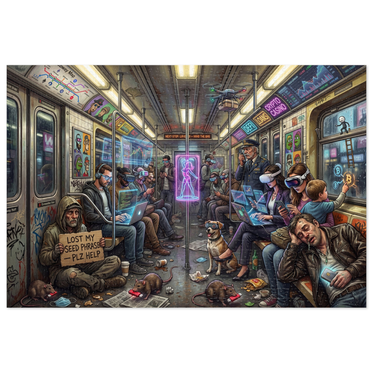 Crypto Jigsaw Puzzle — Dystopian Subway —  — Mr. Lined
