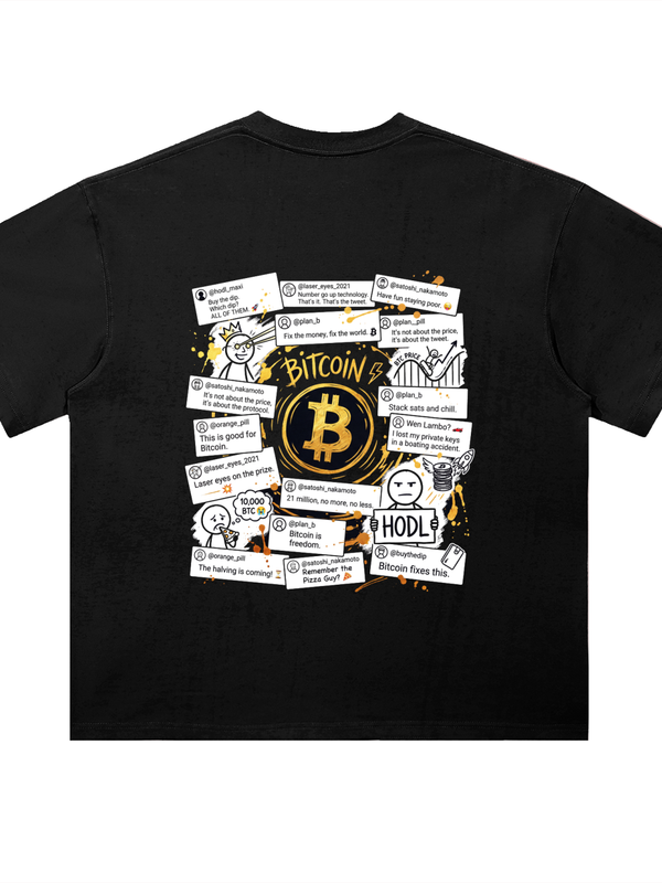 Bitcoin T-Shirt — Crypto Twitter Collage — Mr. Lined crypto streetwear