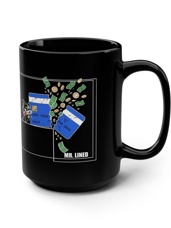 Crypto Mug — Credit Card Chainsaw Cash Splash — Mr. Lined crypto streetwear