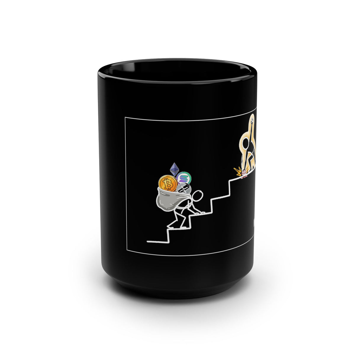 Crypto Mug — Stairs of Hustle FUD Fear —  — Mr. Lined