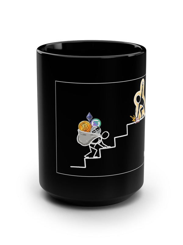 Crypto Mug — Stairs of Hustle FUD Fear — Mr. Lined crypto streetwear