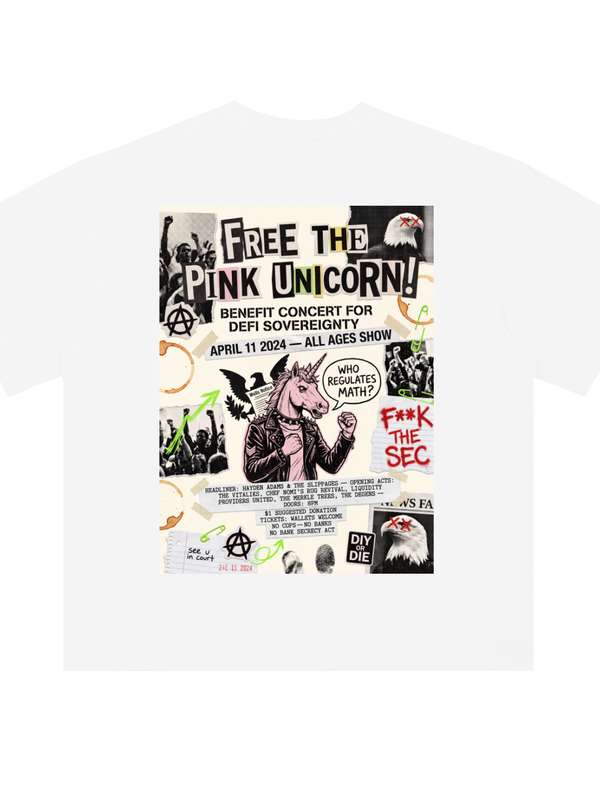 Uniswap T-Shirt — Free the Unicorn Concert — Mr. Lined crypto streetwear
