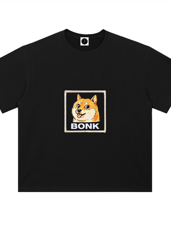 BONK T-Shirt — Shiba Patch Logo — Mr. Lined