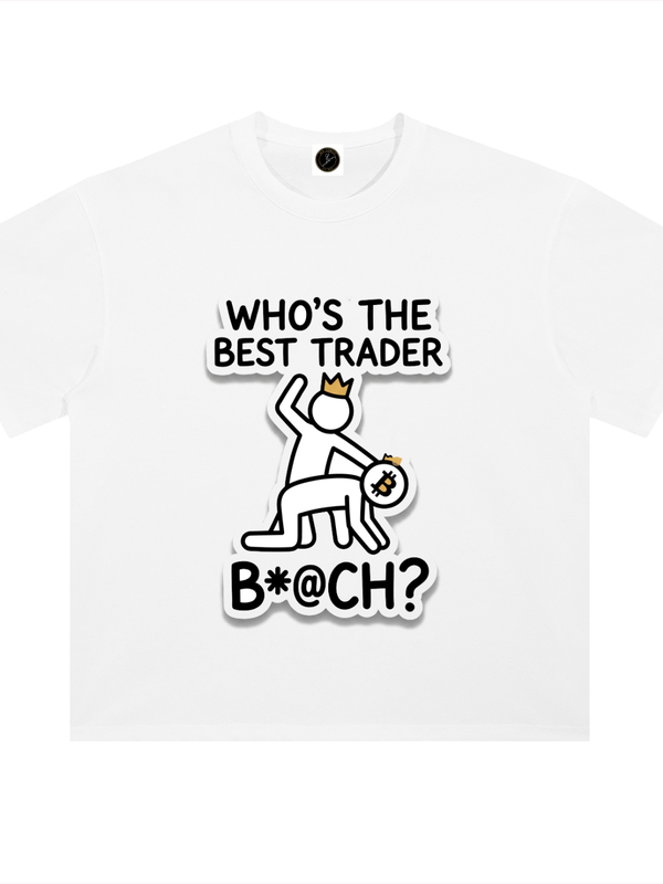 Bitcoin T-Shirt — Best Trader Crowned Stickman — Mr. Lined crypto streetwear