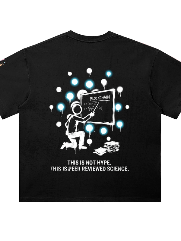 Cardano Peer Reviewed Science T-Shirt — Not Hype Dark Variant — Mr. Lined crypto streetwear